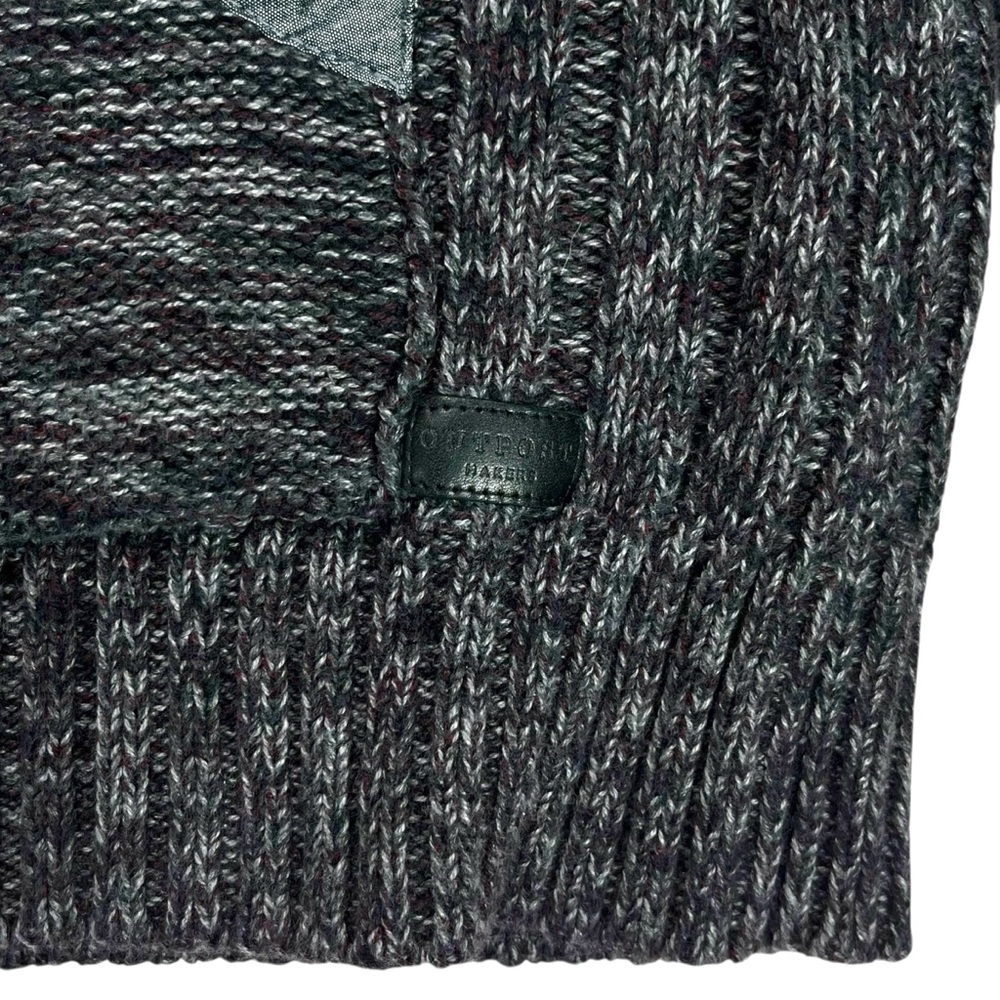 Outpost Men’s Large Marled Gray Shawl Collar Knit Sweater Toggle Pullover - Picture 5 of 9